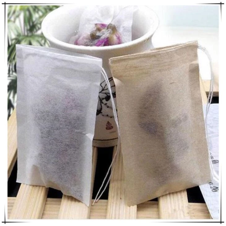 लकड़ी लुगदी फिल्टर पेपर डिस्पोजेबल चाय छलनी फिल्टर बैग एक Drawstring चंगा सील चाय बैग नहीं ब्लीच